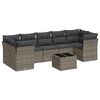 vidaXL Set Divano da Giardino 8 pz con Cuscini Grigio in Polyrattan