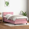vidaXL Letto a Molle con Materasso e LED Rosa 80x220 cm Velluto