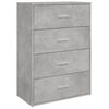 vidaXL Credenze 2 pz Grigio Cemento 60x31x84 cm in Legno Multistrato