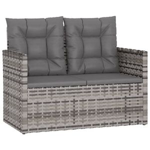 vidaXL Panca da Giardino con Cuscini Grigia 105 cm in Polyrattan