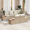 vidaXL Set Divano da Giardino con cuscino 7 pcs Beige polyrattan