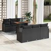 vidaXL Set Divano da Giardino con cuscino 7 pcs Nero polyrattan