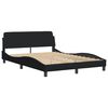 vidaXL Letto con Materasso Hvar Nero 120x200 cm in Tessuto