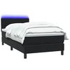 vidaXL Letto a Molle con Materasso e LED Nero 90x220 cm in Velluto