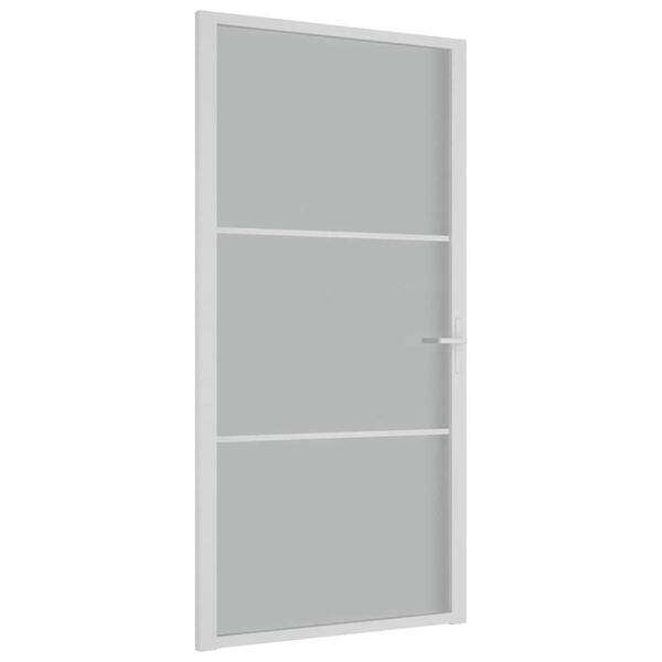 vidaXL Porta Interna 102,5x201,5 cm Bianco Opaco in Vetro e Alluminio
