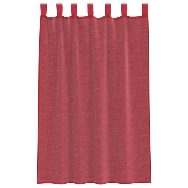 vidaXL Tende in Voile con Tasche per Aste 2 pz Rosso Vino