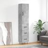 vidaXL Credenza Grigio Cemento 34,5x34x180 cm in Legno Multistrato