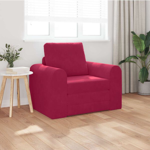 vidaXL Divano letto Rosso Vino 98 x 71 x 83 cm Velluto