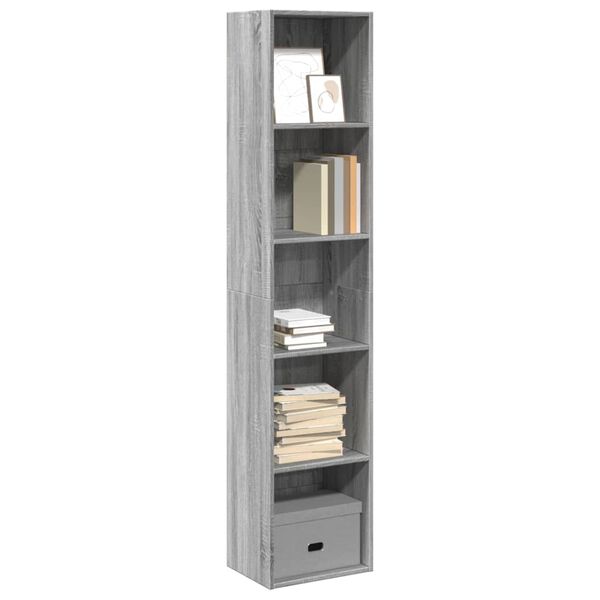 vidaXL Libreria Grigio Sonoma 40x30x189 cm in Legno Multistrato