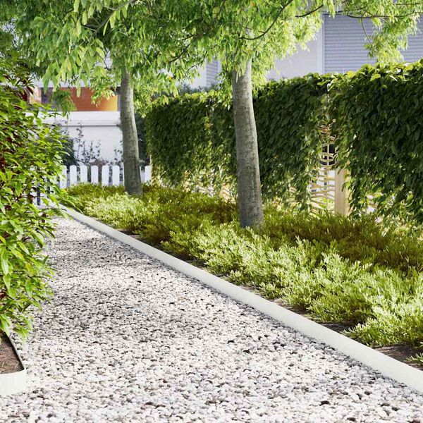 vidaXL Bordura per Prato 50 pcs Bianco 100 x 0.05 x 20 cm