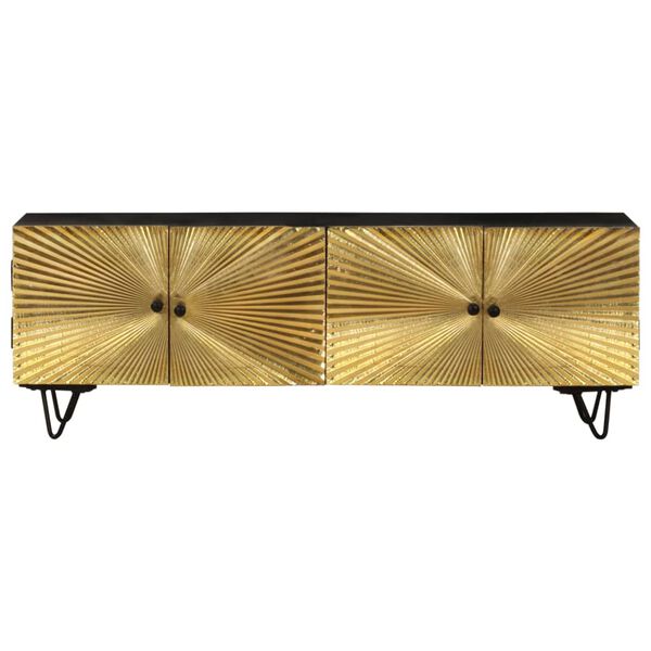 vidaXL Mobile Porta TV 130x30x45 cm in Legno Massello di Mango