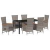 vidaXL Set da Pranzo per Giardino 7 pz Grigio