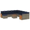 vidaXL Set Divani da Giardino 12 pz con Cuscini Grigio in Polyrattan