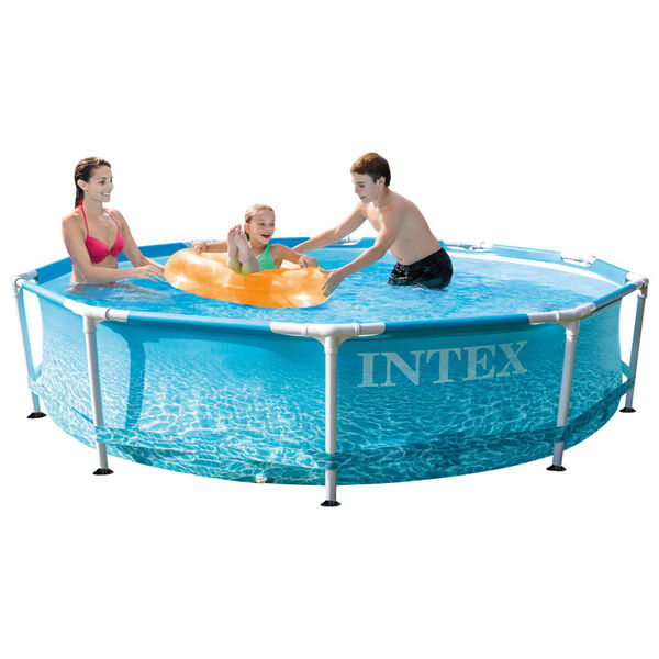 Intex Piscina Beachside con Telaio in Metallo 305x76 cm