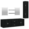 vidaXL Set Mobili da Bagno 7 pz Nero in Legno Multistrato