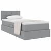 vidaXL Letto con contenitore e materasso Grigio chiaro 100 x 200 cm