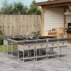 vidaXL Set Pranzo da Giardino 9pz con Cuscini Grigio Chiaro Polyrattan