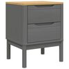 vidaXL Comodino FLORO Grigio 45x39x57 cm in Legno Massello di Pino