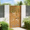 vidaXL Cancello da giardino 100x175 cm in acciaio corten design ondulato