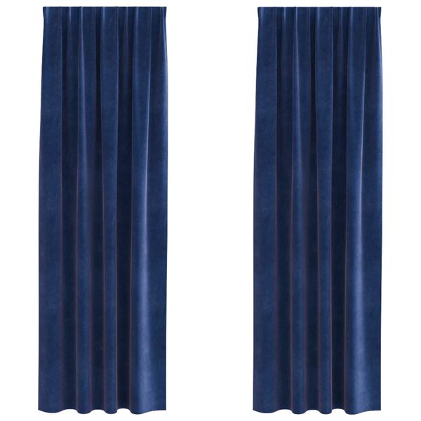 vidaXL Tende oscuranti 2 pcs Blu Scuro 140 x 260 cm Velluto