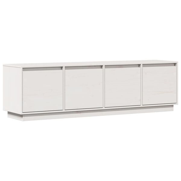 vidaXL Mobile Porta TV Bianco 156x37x45 cm in Legno Massello di Pino