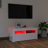 vidaXL Mobile Porta TV con Luci LED Bianco Lucido 90x35x40 cm