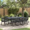vidaXL Set da Pranzo per Giardino 9 pcs Nero polyrattan
