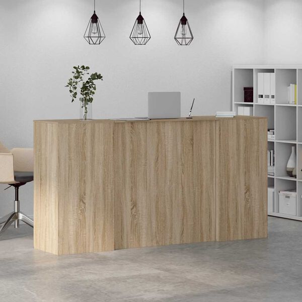 vidaXL Banco Reception Rovere Sonoma 200x50x103,5 cm Legno Multistrato
