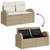 vidaXL Set Divano da Giardino 7 pcs Beige Rattan in Polipropilene