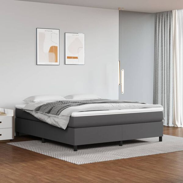 vidaXL Struttura Letto a Rete a Molle Grigio 180x200 cm in Similpelle