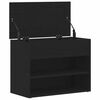 vidaXL Panca per scarpe Rovere Nero 60 x 30 x 45 cm Legno multistrato