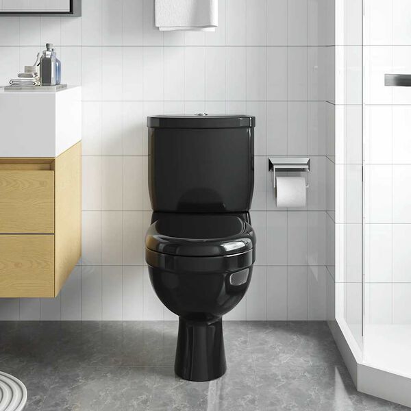vidaXL Toilette con Cisterna Nera