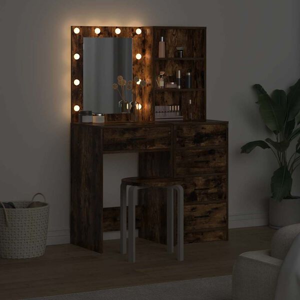 vidaXL Tavolo da Trucco con cassetto 2 pcs Marrone 50 x 41 x 135 cm