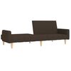 vidaXL Divano Letto a 2 Posti con Poggiapiedi Marrone Scuro in Tessuto