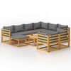 vidaXL Set Divani da Giardino 10 pz con Cuscini in Massello di Acacia