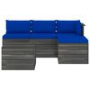 vidaXL Set Divani da Giardino su Pallet 5 pz con Cuscini Massello Pino