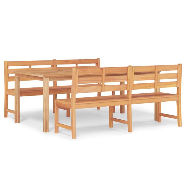 vidaXL Set da Pranzo per Giardino 3 pz in Legno Massello di Teak