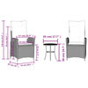 vidaXL Set Bistr&ograve; 3 pz con Cuscini Marrone in Polyrattan