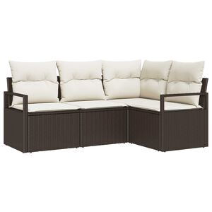 vidaXL Set di divani 4 pcs Marrone polyrattan