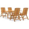 vidaXL Set da Pranzo per Giardino 5 pz in Legno Massello di Teak