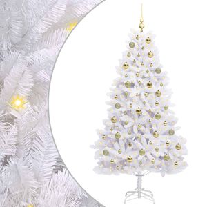 vidaXL Albero di Natale Artificiale con Rami Pieghevoli Bianco 180 cm