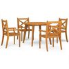 vidaXL Set Mobili da Pranzo per Giardino 5 pz Legno Massello di Acacia