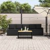 vidaXL Divano da Giardino a 5 Posti con Cuscini Nero in Polyrattan