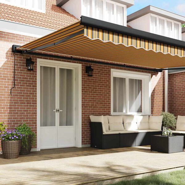 vidaXL Tenda Retrattile Multicolore 500 &times; 300 cm Tessuto e Metallo