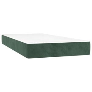 vidaXL Materasso a Molle Insacchettate Rigidit&agrave; Media Verde Scuro 120x190x20 cm in Velluto