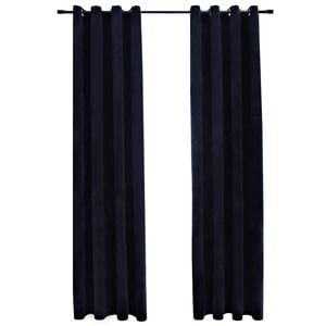 vidaXL Tende Oscuranti con Anelli 2 pz Nere in Velluto 140x175 cm