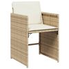 vidaXL Set da Pranzo da Giardino 13 pz con Cuscini Beige in Polyrattan