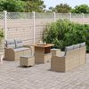 vidaXL Set Divano da Giardino con cuscino 8 pcs Beige e Grigio Chiaro