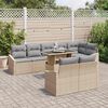 vidaXL Set Divano da Giardino con cuscino 9 pcs Beige e Grigio Chiaro