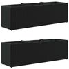 vidaXL Fioriere da Giardino con 3 Vasi Nere 105x30x32 cm in Polyrattan
